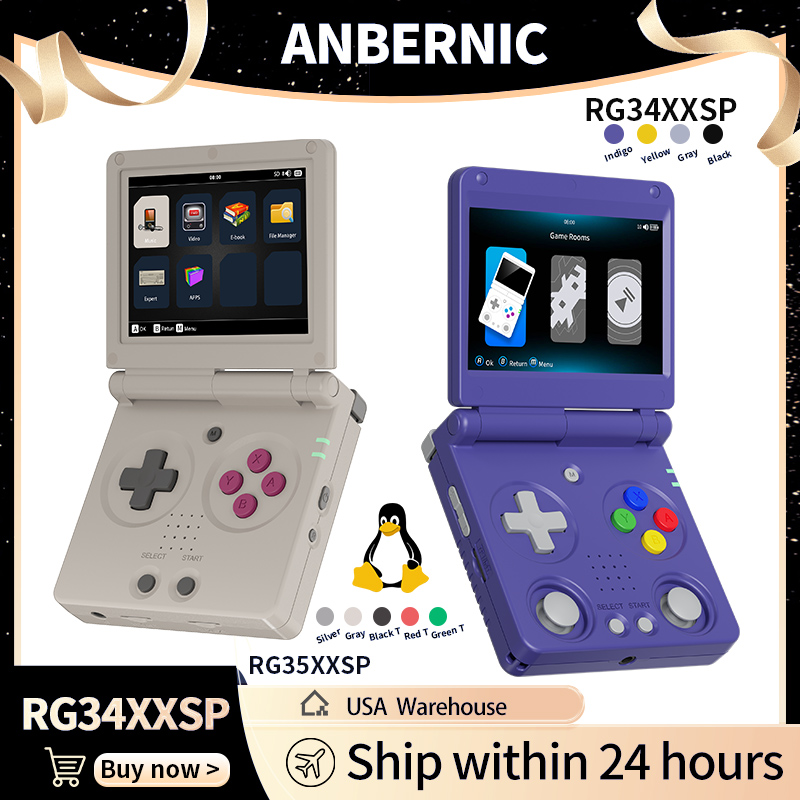 Retro Gaming Handheld Console - Anbernic RG34XXSP RG35XXSP Flip Handheld Game