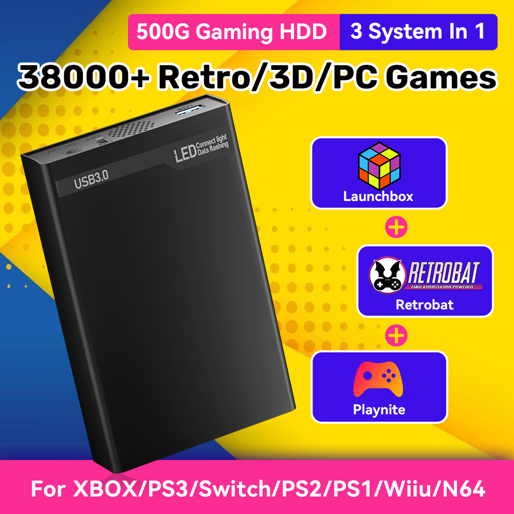 Retro Gaming Xbox - Mix500G Draagbare Game Harde Schijf Voor